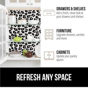 NWT Two Rolls Gorilla Grip Peel & Stick Paper Liner 19.5 in x 20 FT gray leopard